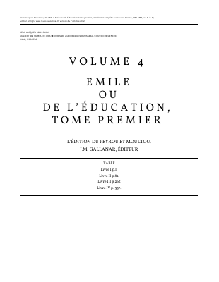 Couverture de Rousseau - Oeuvres 04 - Émile 1 (rousseauonline)